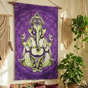 Spencer’s Ganesha Neon Green Purple Mandala Tapestry Wall Hanging Yoga Decor